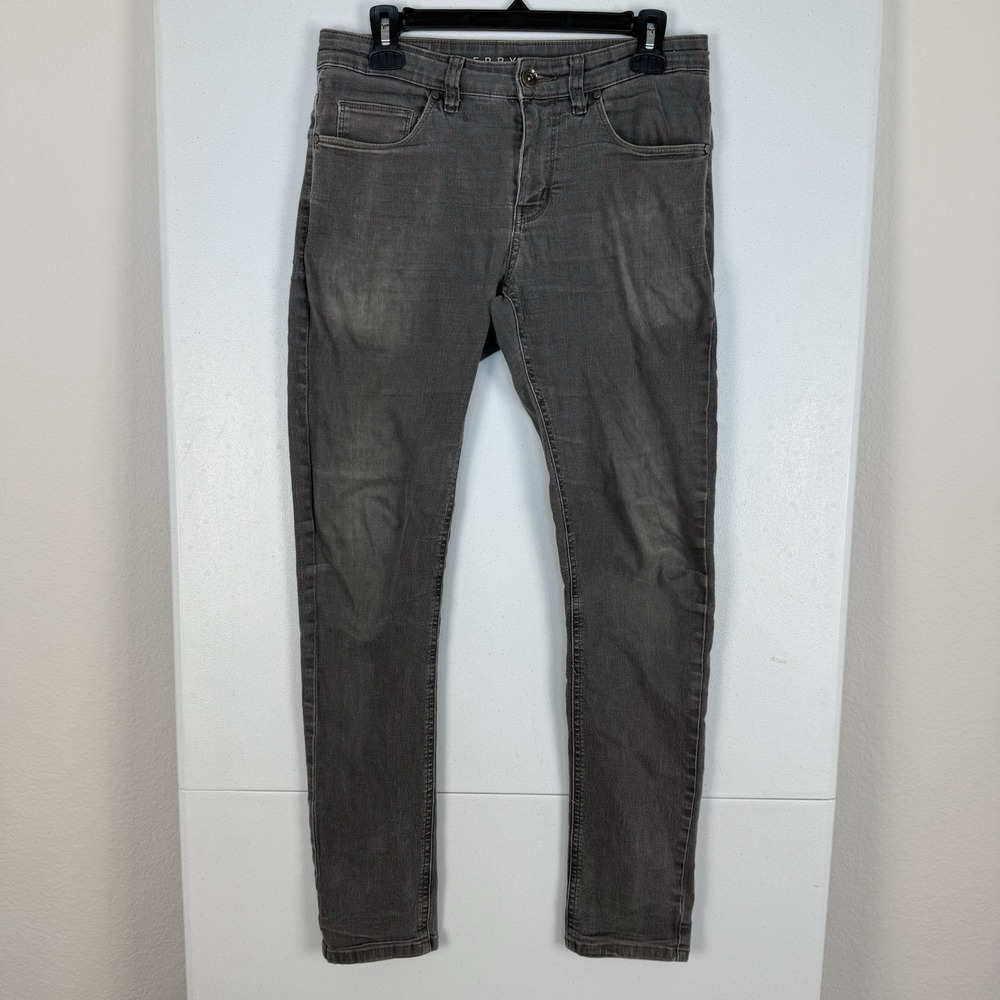 Perry Ellis Skinny Fit Stretch Jeans Men's 30x30 Gray Cotton Blend Low Rise